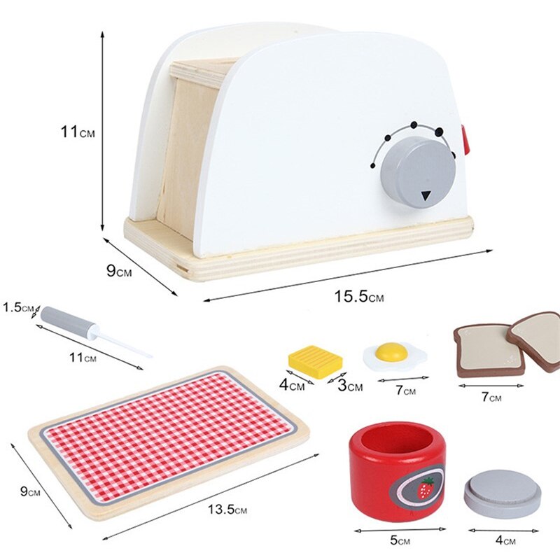 Wooden Kitchen Pretend Play Toy Simulation Wooden Coffee Machine Toaster Machine Food Mixer Baby Early Learning Educational Toys