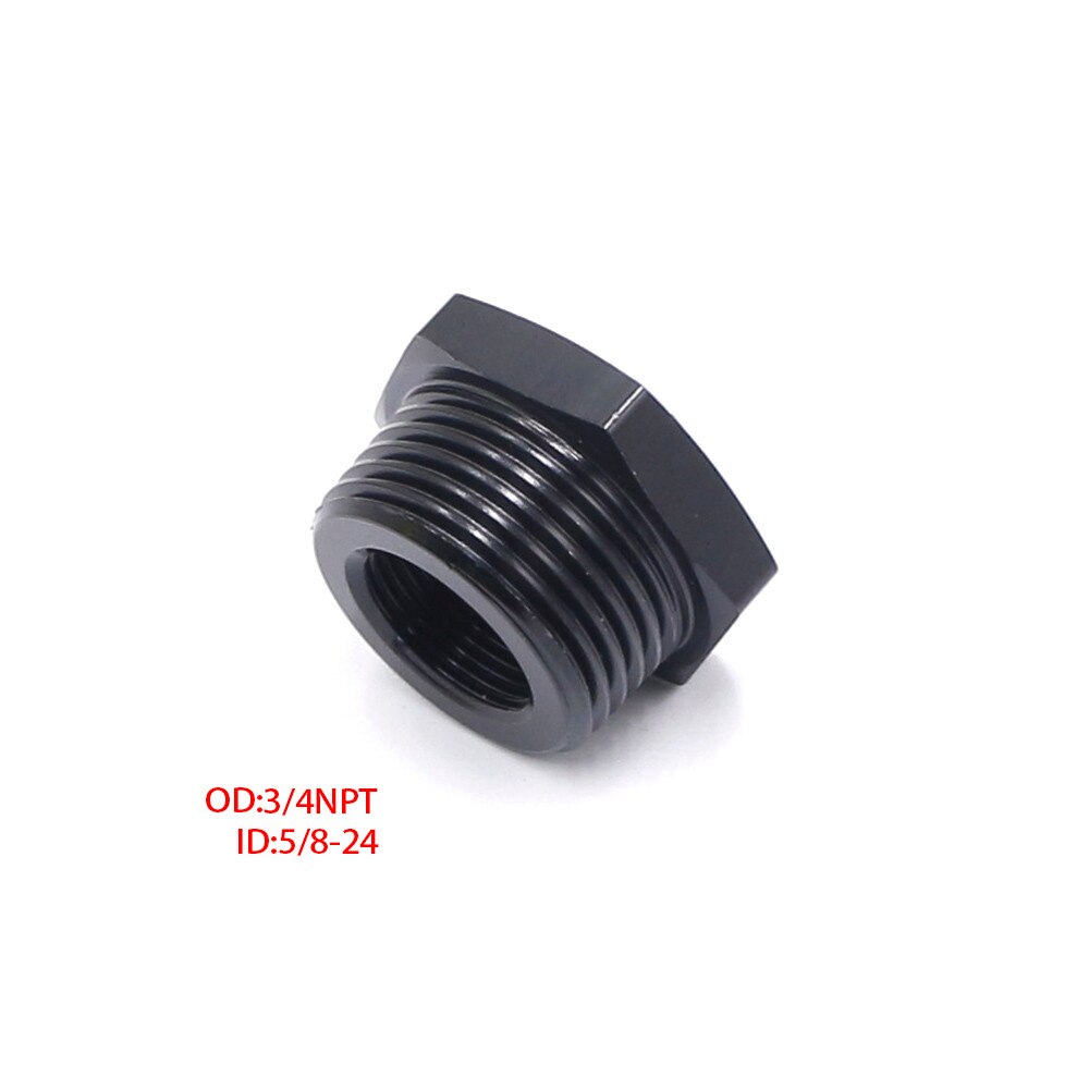 Aluminum Automotive Oil Filter Threaded Adapter 5/8-24 to 13/16-16 3/4-16 3/4 NPT Black Threaded Screw Adapter: 3 4 Npt