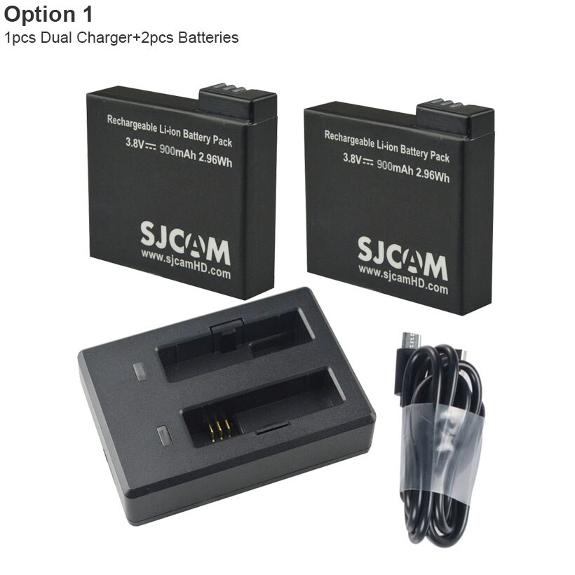 Original sjcam  m20 batteri 900 mah dobbelt batterioplader til sj cam  m20 sports action kamera tilbehør sjcam mærke batteri: Mulighed 1