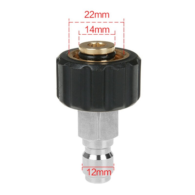 Pressure Washer Adapter Set Quick Connect Nozzle to Wand M22 14mm to 1/4 Inch