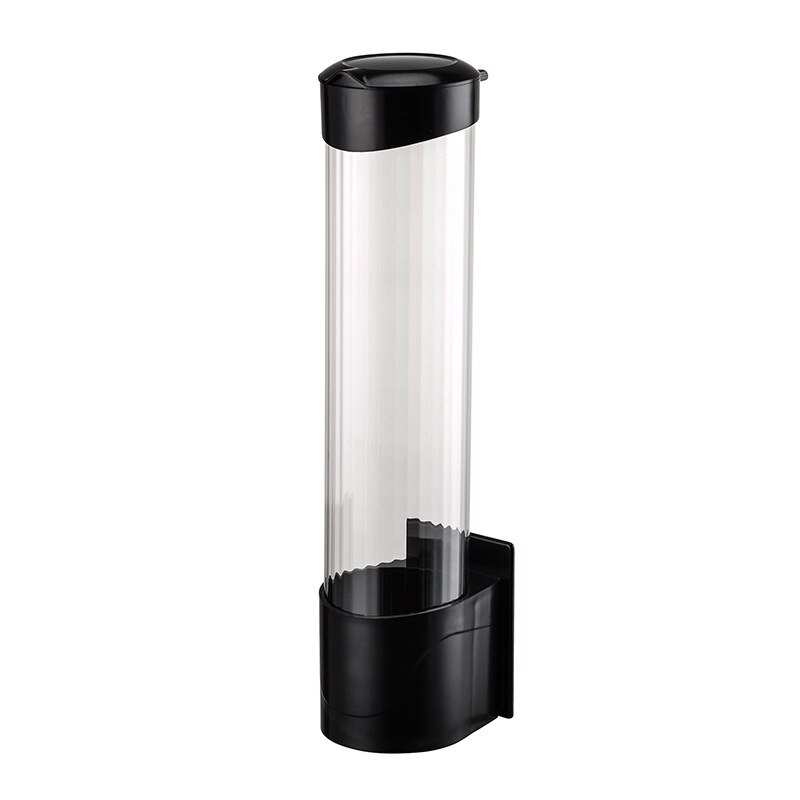 Engangspapirkopper dispenser plastik kopholder til vanddispenser vægmonteret automatisk kopopbevaringsstativ kopper beholder: Sort