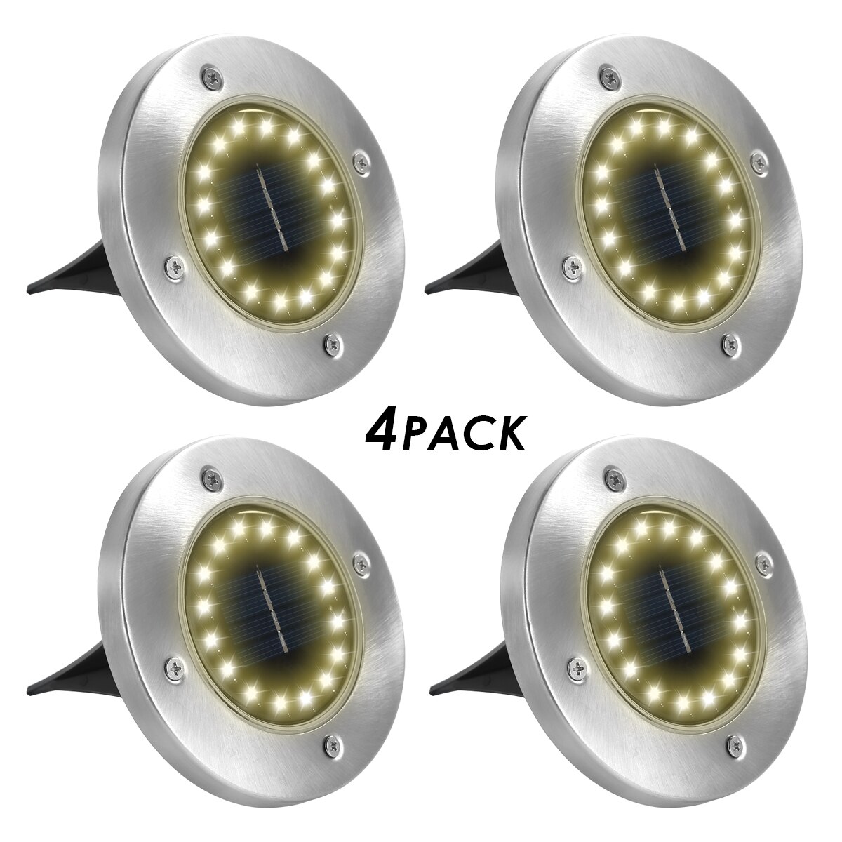 Solar Power Boden Licht 16LED Solar Disk Lampe Wasserdichte Terrasse Garten Landschaft Licht für Gehweg Hof Rasen: 4pcs Warm Light