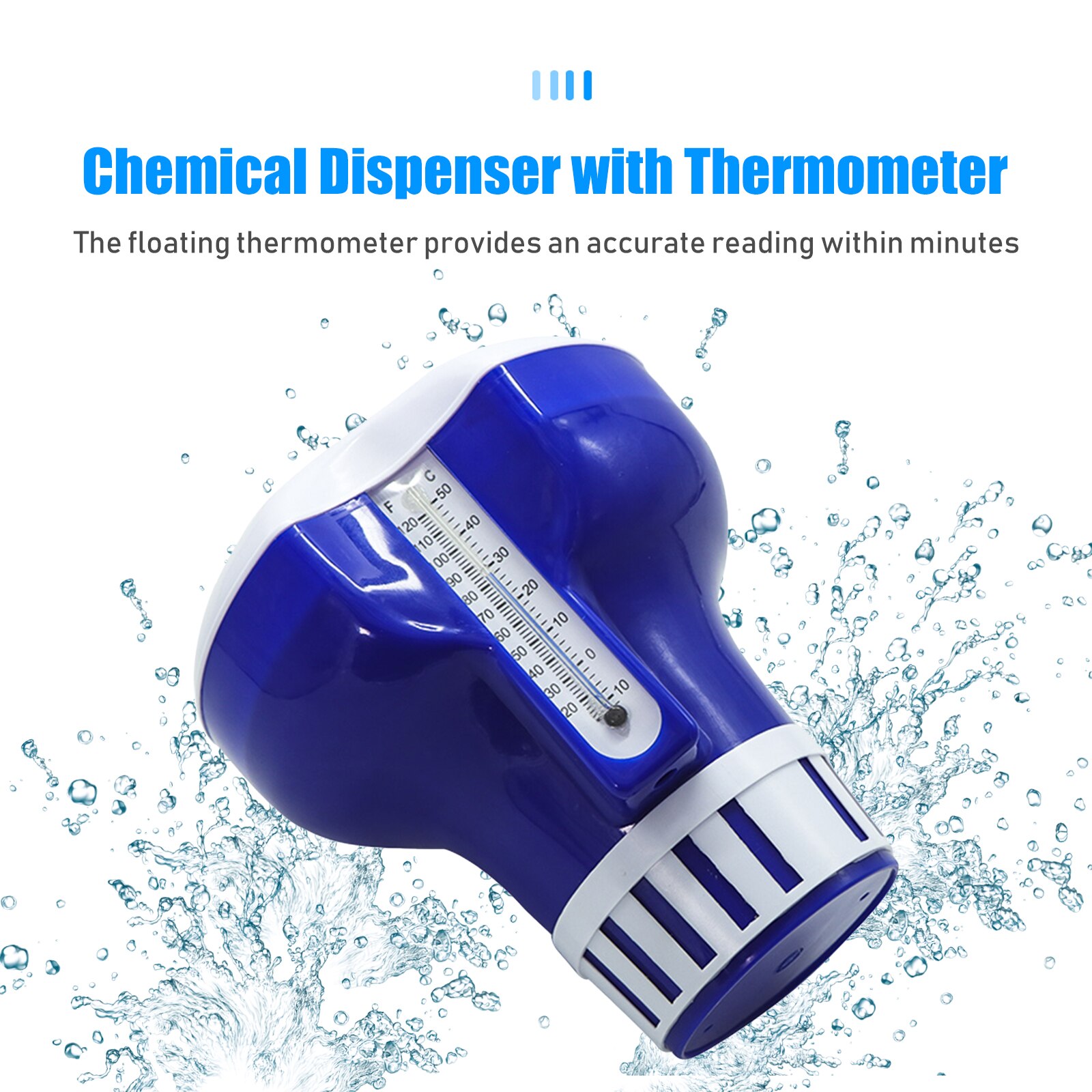 Pool Dispenser 7 Inch Pool Chemical Dispenser with Thermometer Floating Chlorine Tablets Dispenser Spa Chemical Dispenser