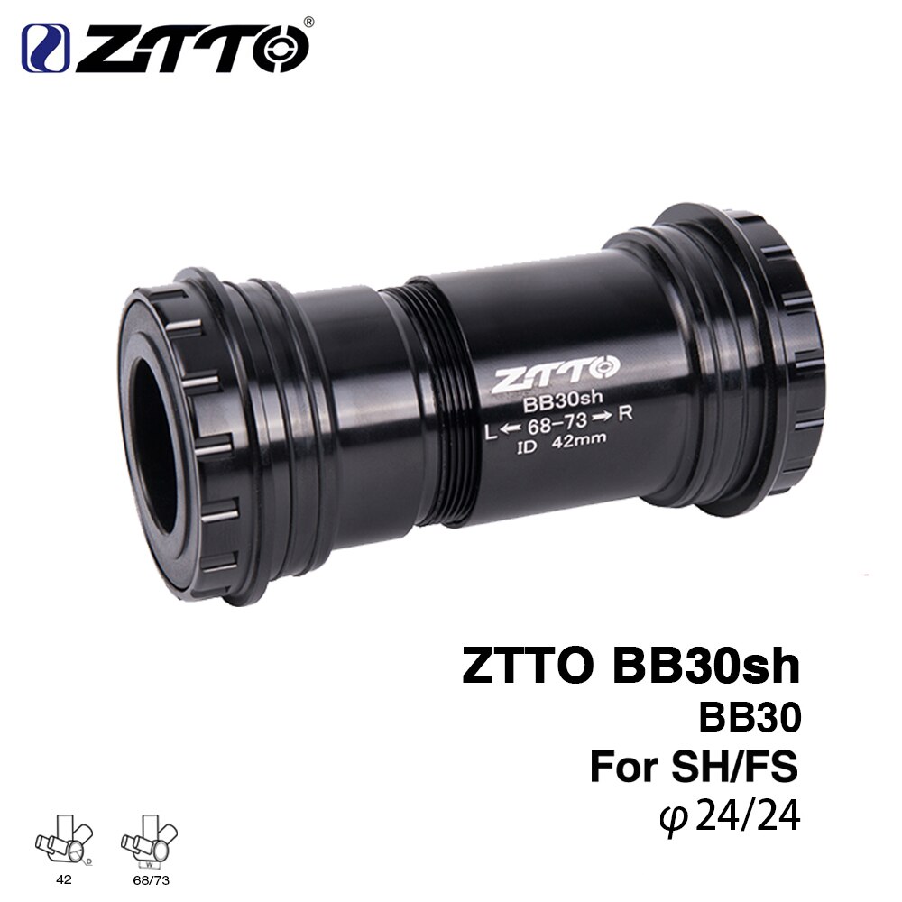 Ztto mtb  bb30 24 adapter cykel presspassning vevlager axel keramiskt lager bb för mountainbike cykel 24mm vevsats kedjesats: Bb30-24 svarta