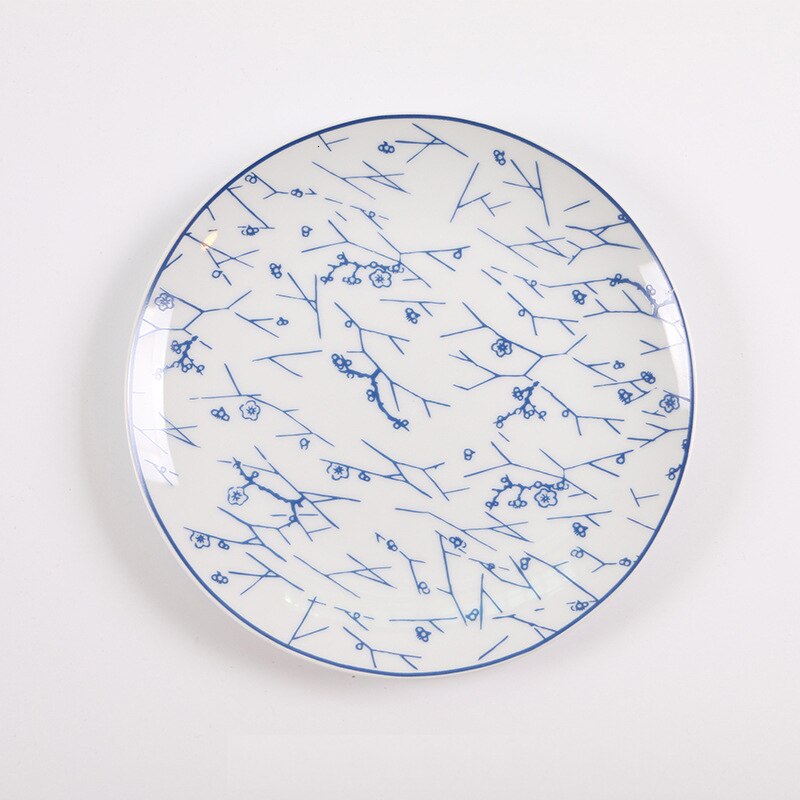 20cm Jingdezhen Blue And White Porcelain Disc Household Dish Flower Pattern Ceramica Plate The Dishes Dish Tableware Suit: 8 inch shallow plate