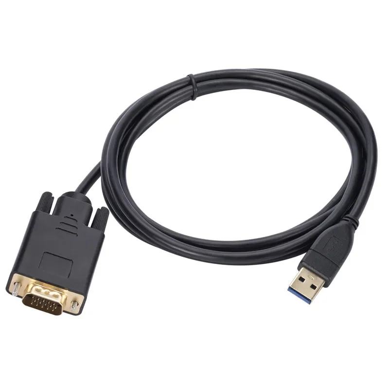 1.8m usb 3.0 to vga kabel 1080p usb 3.0 han til vga han konverter adapter kabel til bærbar computer uhd ekstern videoprojektor
