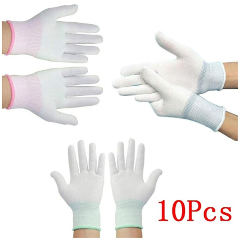 5 paar Antistatische Handschuhe Anti Statische ESD Elektronische Arbeits Handschuhe Pu Beschichtet Palm Beschichtet Finger PC Rutschfeste Für Finger Schutz