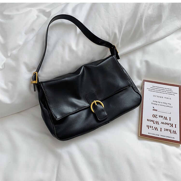 French Large Capacity Underarm Bag Handbag &amp; Shoulder Bag Width 29cm Height 18cm Thickness 10cm: black