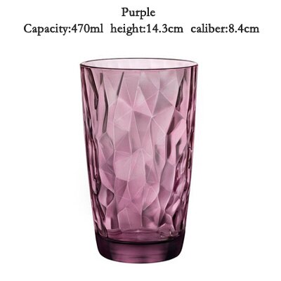 Varmebestandig blyfri krystallkopper fargerik glass whisky glass ølglass vin kopp bar hotell bryllup drikkedrakter: Lilla 470ml