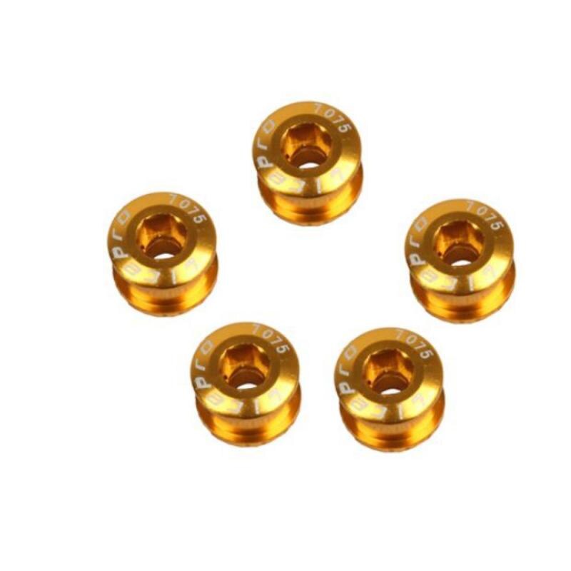 5PCS Single Chainring Bolts 7075 Aluminum Alloy M8 Crankset Single Chainwheel Bolts & Nuts Disc Screws For Road Bike MTB: 06 Gold