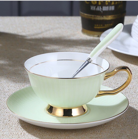 European royal mug bone china gold coffee cup and saucer keramisk te krus brett sett avansert porselen krus drinkware for: C