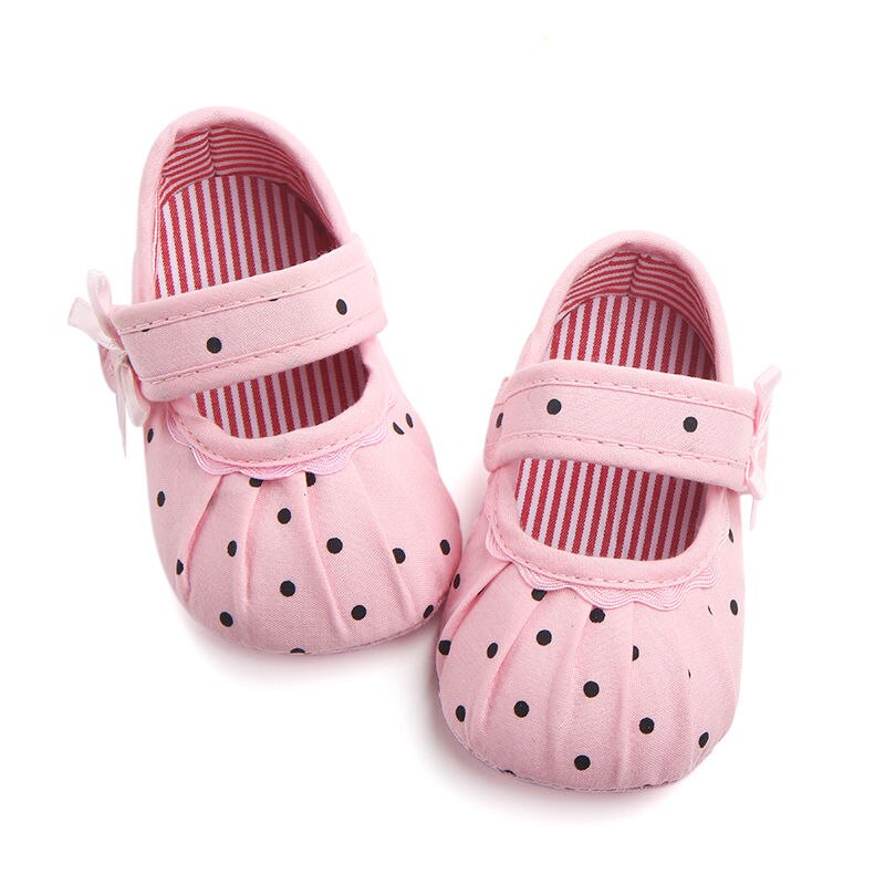 Adorable Toddler Infant Newborn Baby Girl Flower Dot Shoes Crib Shoes Size 0-18 Months Baby shoes