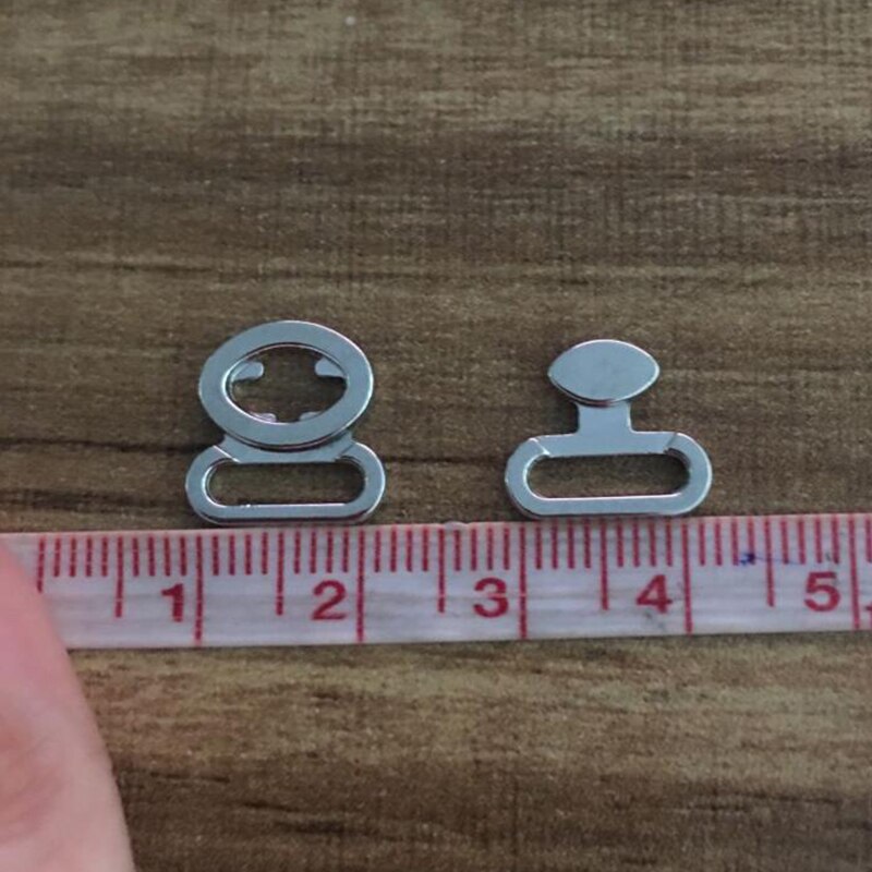 10 stk/parti 15mm plettering metaltape lukning krog & spænde fastgørelser til diy bh bikini badedragt sytilbehør