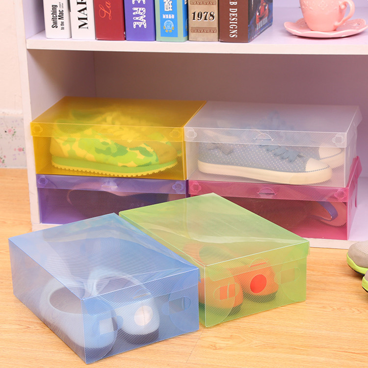 1 Uds caja de zapatos de plástico transparente cajas de almacenamiento plegables estuche protector para zapatos cajas organizadoras