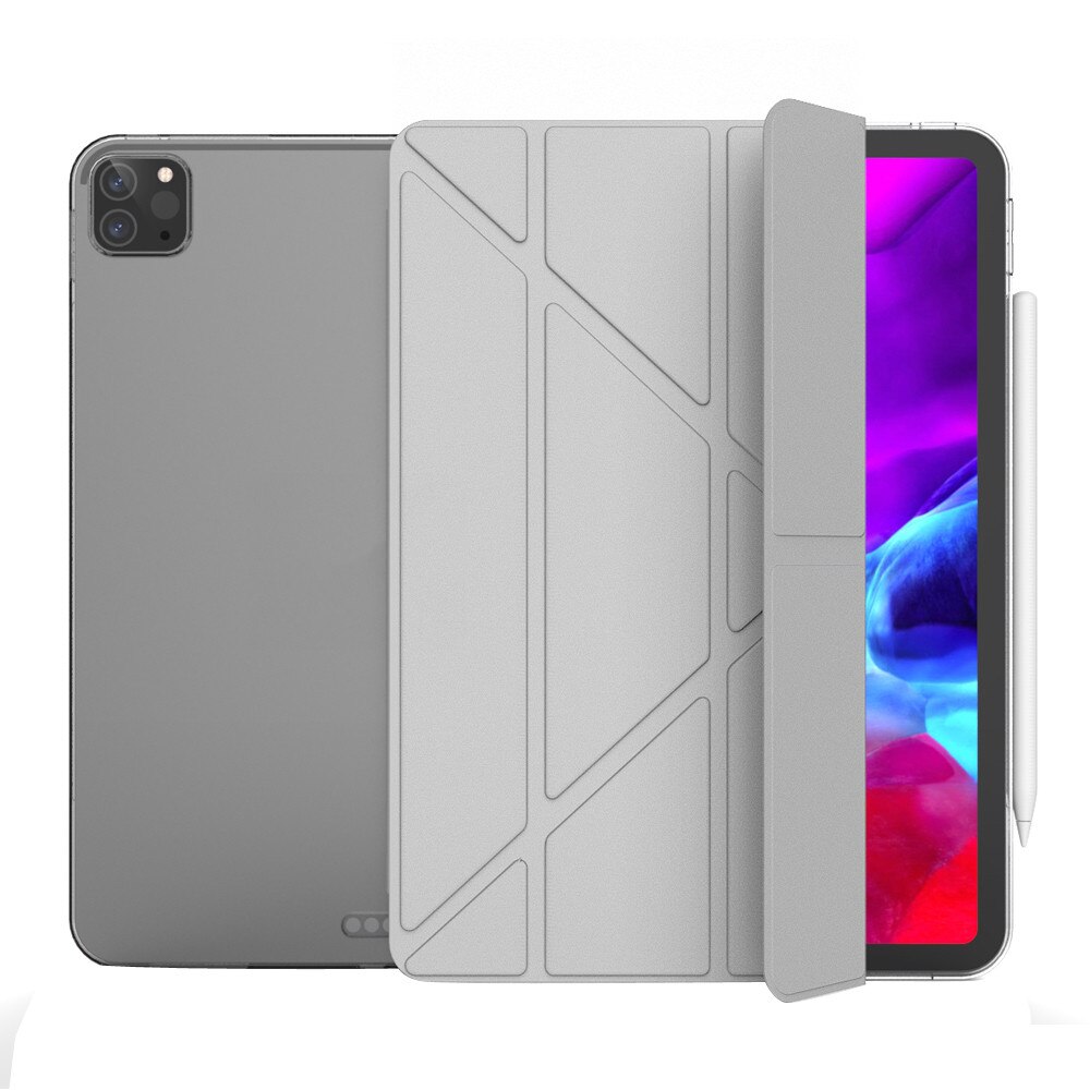 Case Voor Ipad Pro 11 Flexibele Zachte Transparante Tpu Trifold Stand Smart Cover Voor Ipad Pro 11 Inch Beschermende case #35: D