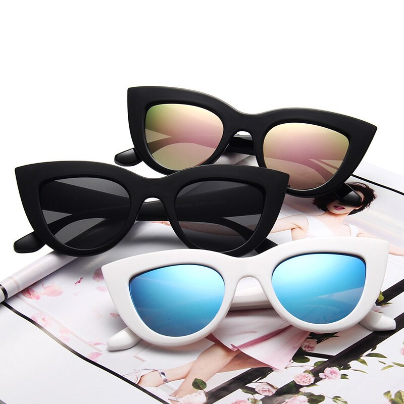 Cat Eye Zonnebril Vrouwen Vintage Luxe Zwarte Bril Zonnebril Voor Vrouwelijke UV400 Brillen Tinten