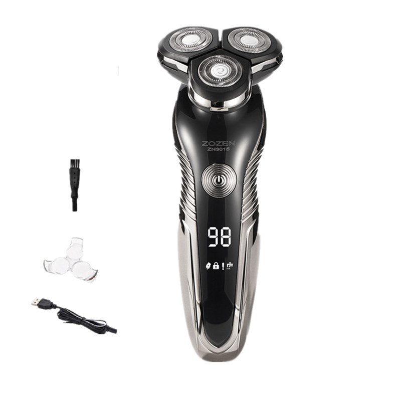 Barbeador elétrico Recarregável USB Display Digital Inteligente de Lavagem de Corpo Inteiro Barbeador máquina de Cortar Cabelo Nariz Aparador de Pêlos de Orelha: Standard Black