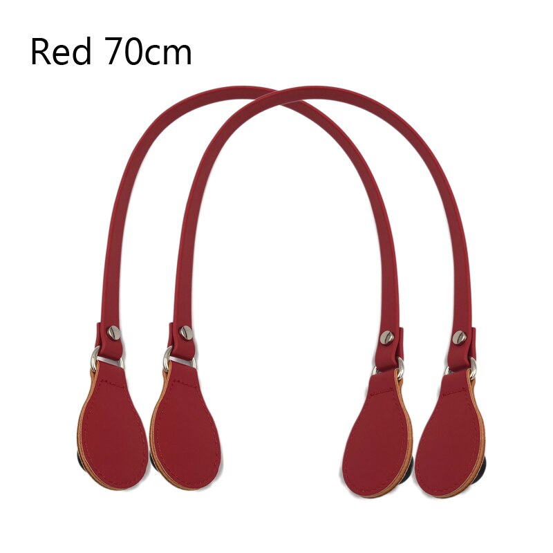 Flat Handles with End for Obag handbag Faux Leather Handle Removable End for O Bag OCHIC handbags: Red 70cm