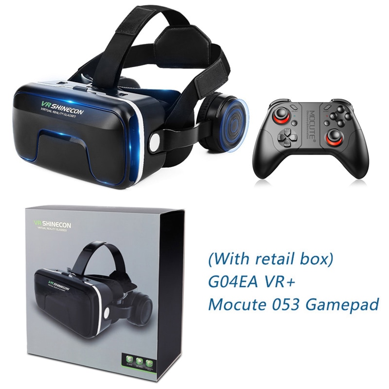 Shinecon Upgraded Z4 VR Large Viewing Immersive Experience Vr box 3D Virtual Reality Glasses with Stereo Headphone with gamepad: VR with mocute053