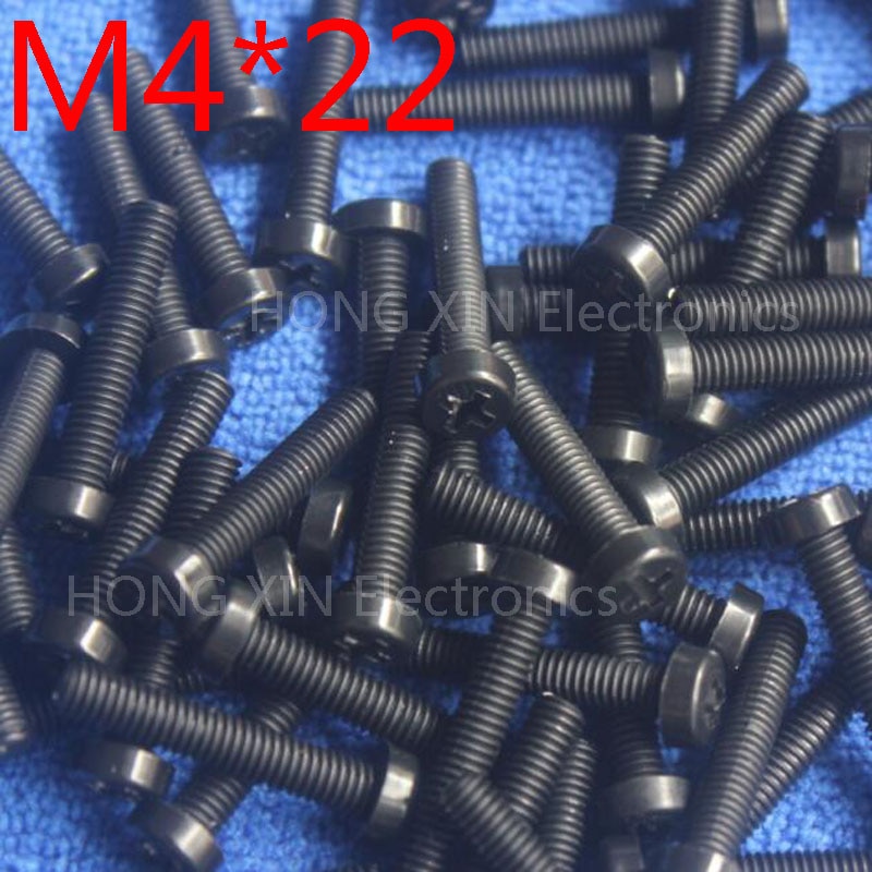 M4*22 Black 22mm 1pcs Round Head nylon Screw plastic bolts brand RoHS compliant Fasteners Assortment PC/board DIY