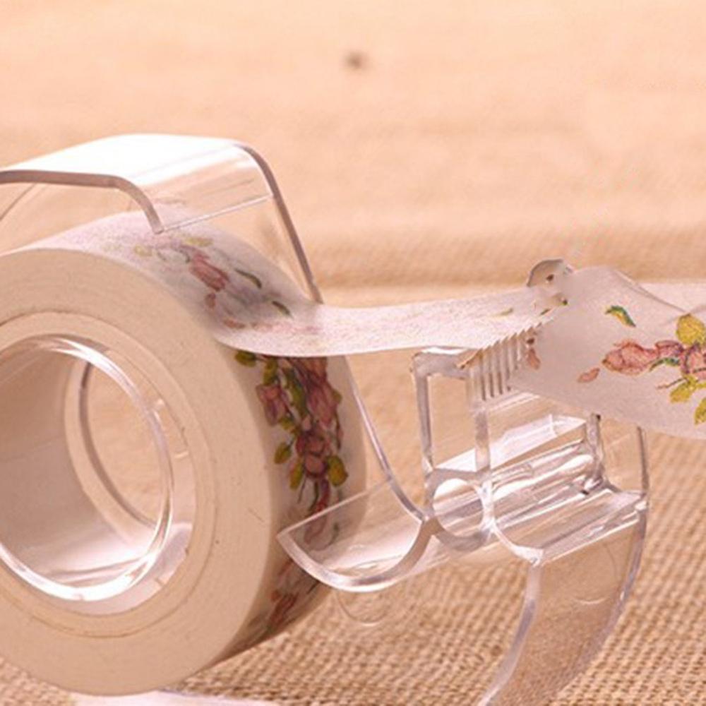 Transparent Tape Cutter Plastic Washi Paper Tape Shears Tapes Special Cutter Holder School Office Supplies