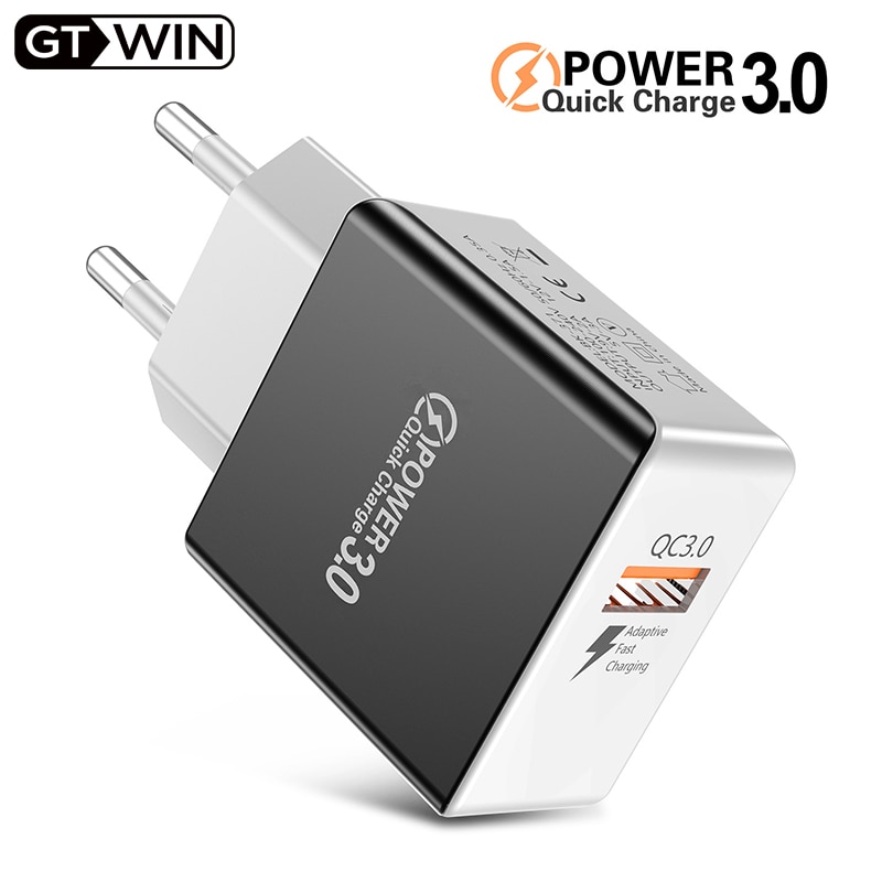 GTWIN 3A Quick Charge 3.0 USB Charger EU US Wall Mobile Phone Charger Adapter for iPhone QC3.0 Fast Charging for Samsung Xiaomi