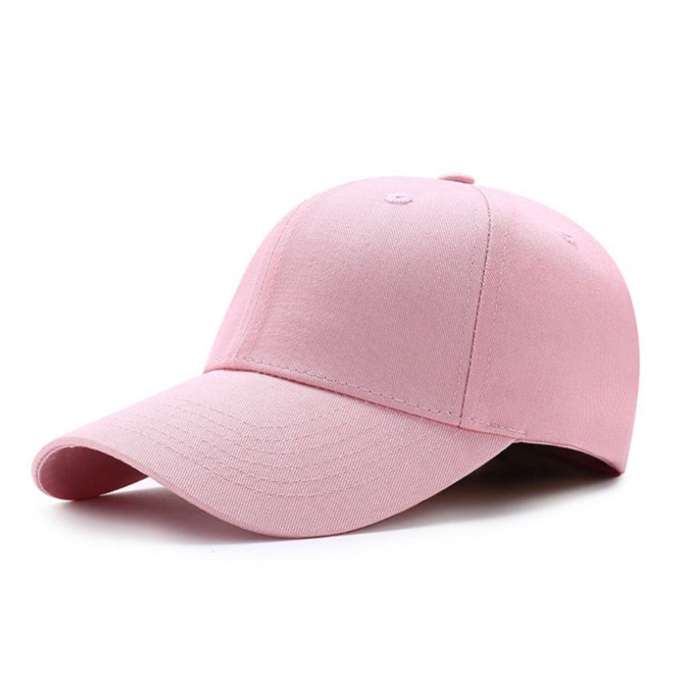 Katoen Effen Mannen Vrouwen Solid Baseball Bal Cap Outdoor Sport Hoeden Verstelbare: Roze