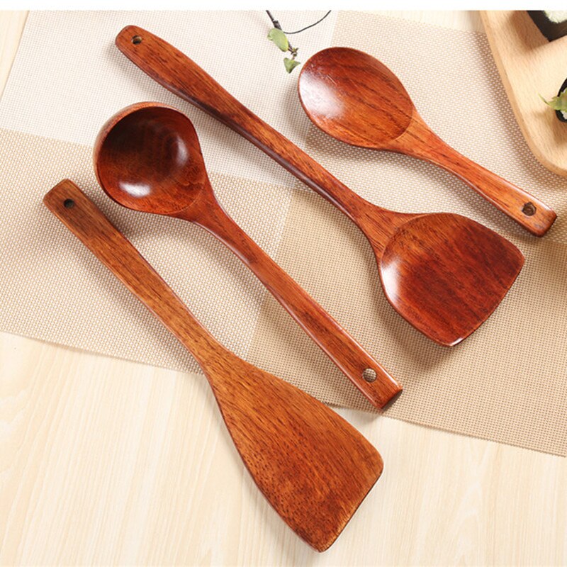 Utensilios de cocina pala de madera cuchara de madera pala de cocina pala de arroz de alta temperatura espátula de madera de mango largo