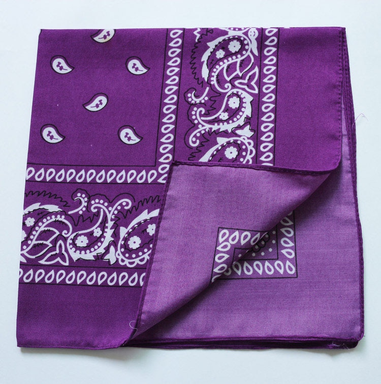 55 Cm Paisley Bandana In Sport Sjaal Polyester Hoofdband Voor Jongen/Meisje Hoofddeksels: Paars