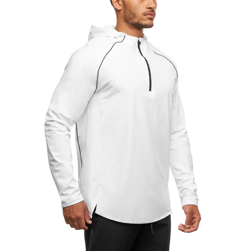 Men Running Jackets Hoodies Gym Sport Training Fitness Bodybuilding Sweatshirt Outdoor Sportswear Zipper Male Hoodies