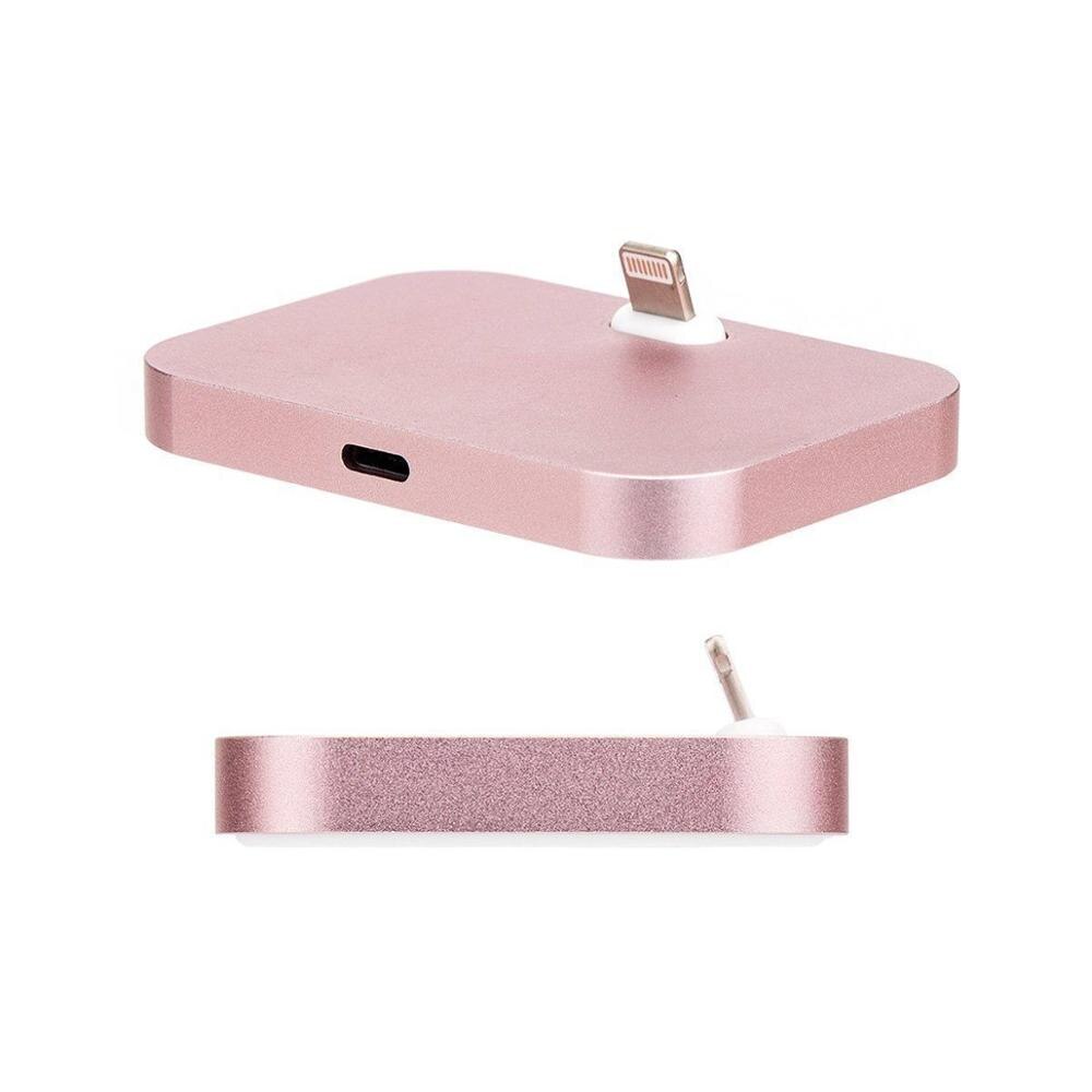 5 V/2A USB câble socle de charge berceau Dock Station de chargeur de synchronisation pour iPhone 5/5 S/SE 6 6S 7 Plus support de chargeur de bureau: Rose Gold