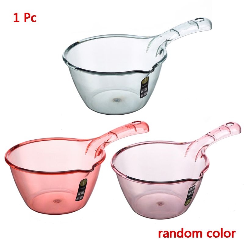 Long Handle Water Scoop Transparent Durable Thick Bathing Ladle Spoon Household Bathroom Kitchen Gadget Supplies