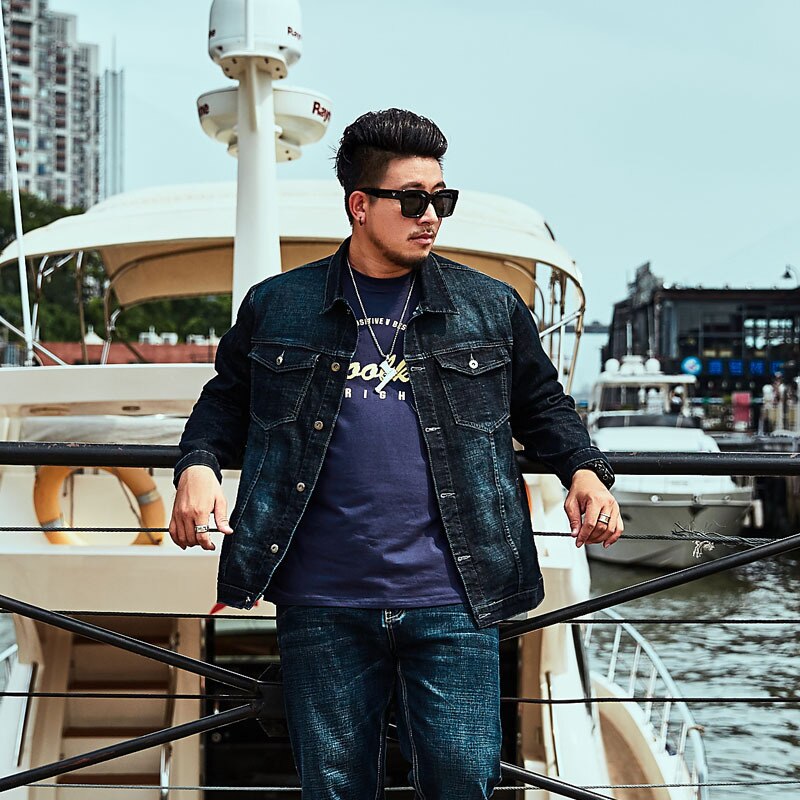 Herfst Tij Grote Maat Heren Jas Mannen Casual Losse Denim Jas Jas Grote Maat 5XL 6XL gewassen Denim Shirt