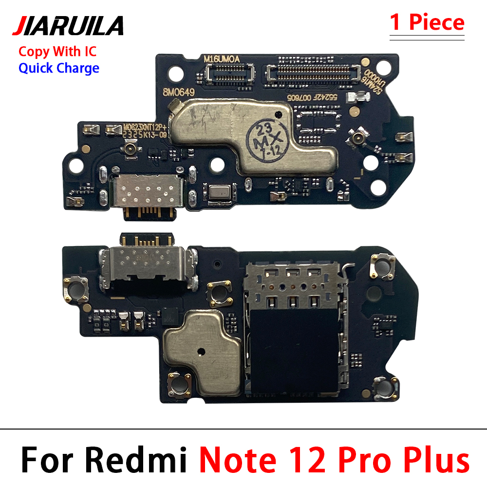 USB Charger Charging Port Dock Connector Microphone Flex Cable For Xiaomi Redmi 12C Note 12 4G 13 Pro Plus 5G 12s Fast charging: Yellow