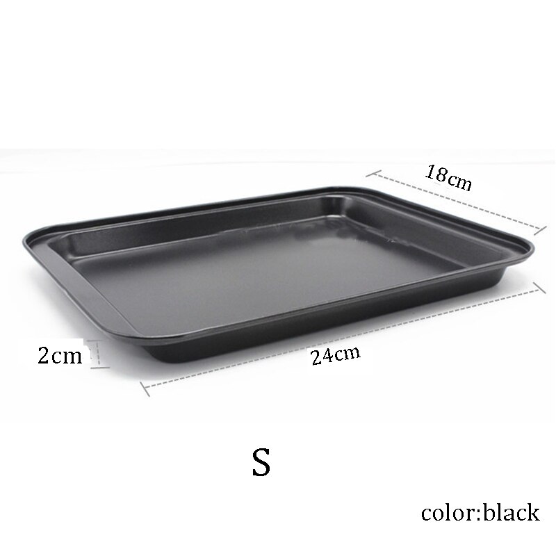 1PC Rectangular Non-stick Bread Cake Baking Tray Baking Tray Oven Rectangular Black Baking Tray Diy Baking for Kitchen ZXH: S Black