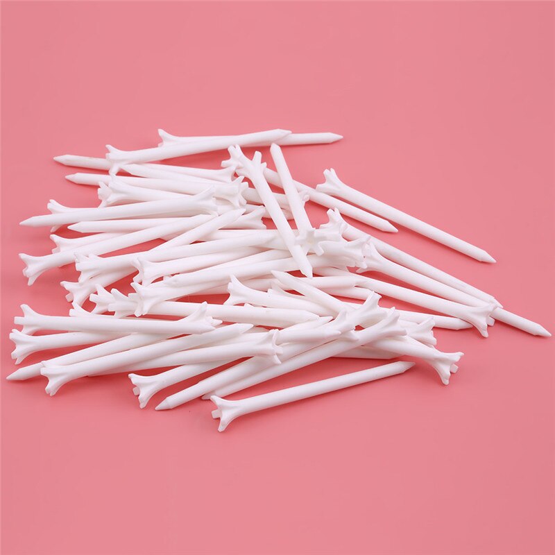 50 stuks 70mm zachte kleuren golfbal houten tees buitensporten plastic wrijvingsloze golf tees tarwe golf tees