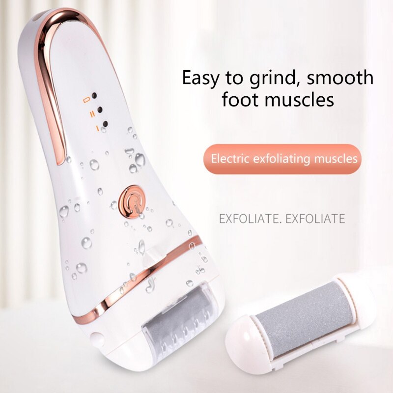 Electric foot callus rechargeable foot file with 3 grinding heads and waterproof foot care tools