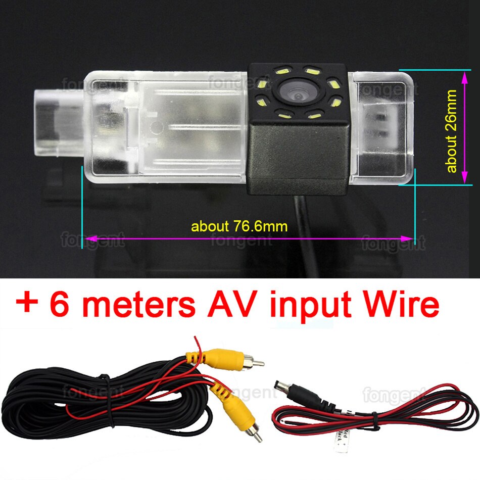 Telecamera retromarcia per auto per Peugeot 2008 208 301 307 3008 406 407 408 508 607 806 807 RCZ Citroen C5 C4 MG3 MG5 2010 2009: 8led posteriore telecamera