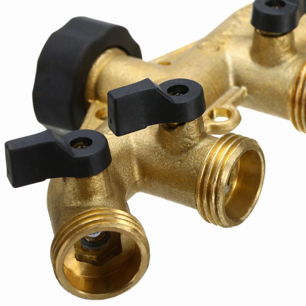 Garden Hose Splitter 4 Way Tap Hose Connectors Water Distributor Switch Valve