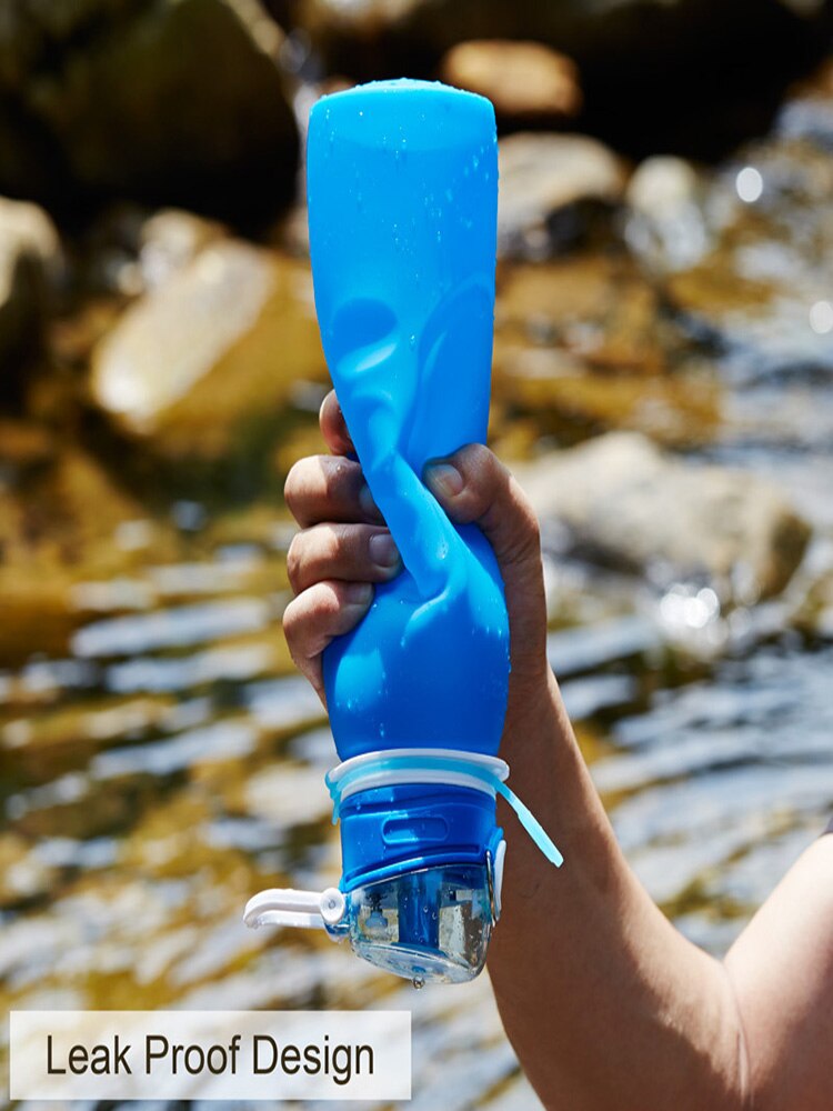 Outdoor Camping Sport Waterkoker Draagbare Vouwen 1000Ml Water Fles Siliconen Intrekbare Waterkoker 1000Ml