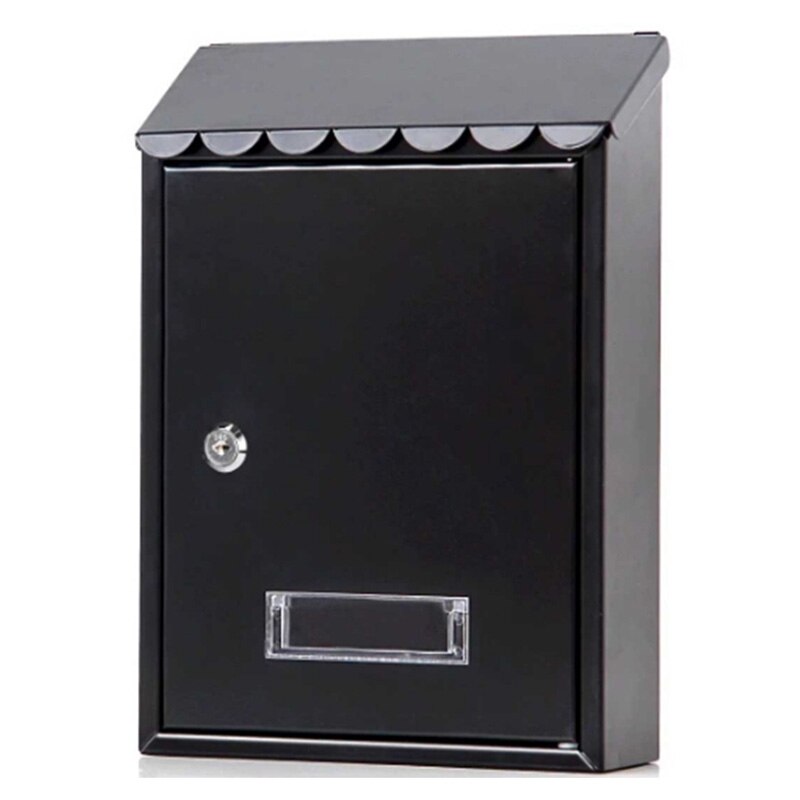 Outdoor Lockable Metal Mailboxes Wall Mounted Mail Box Bucket Post Letter Boxwith Key For Home Garden Decoration Garden Supplies