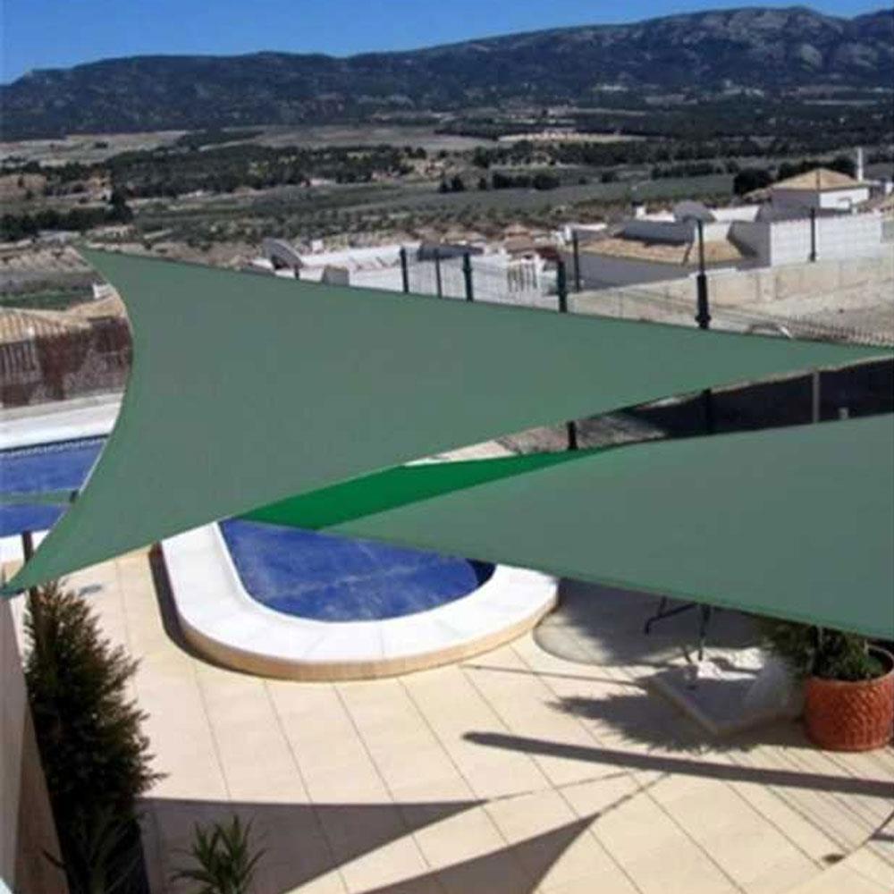 Tela de poliéster para acampar, toldo de vela para sombra, cenador, duradero, práctico, impermeable, a prueba de humedad, portátil para viajes: grenn