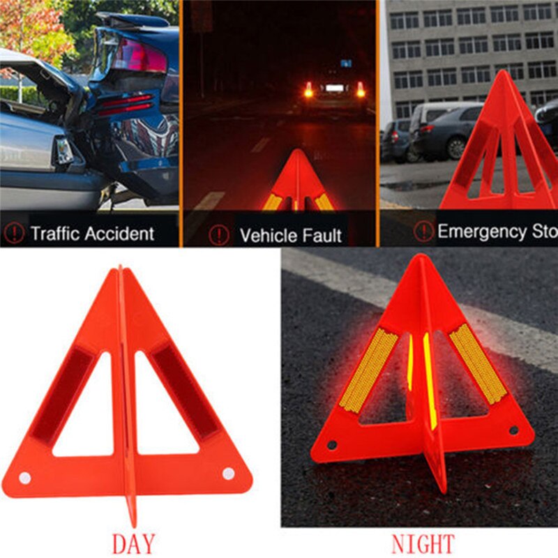 Auto bil sikkerhed nødsituation reflekterende advarselstrekant 26*25*23cm reflekterende trafik advarselsskilt trekant sammenfoldelig stående tur