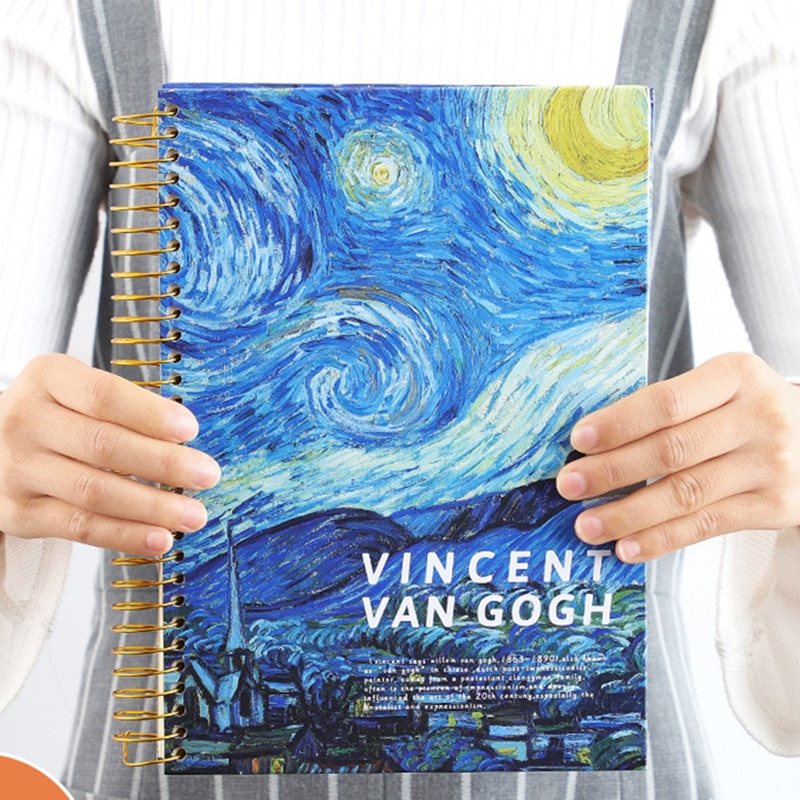 B5 Spiral Notebook Paper Planner School Diary Note Book Calender Travelers Study Retro Large Painting Notebook Literary