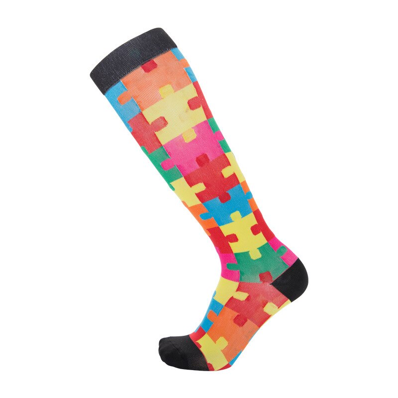 Brothock Stelle Sport Socken draussen Weihnachten Strümpfe Kalb Druck Kompression Elastische Atmungsaktive Verhindern Krampfadern Socken: Erinnerung Puzzle