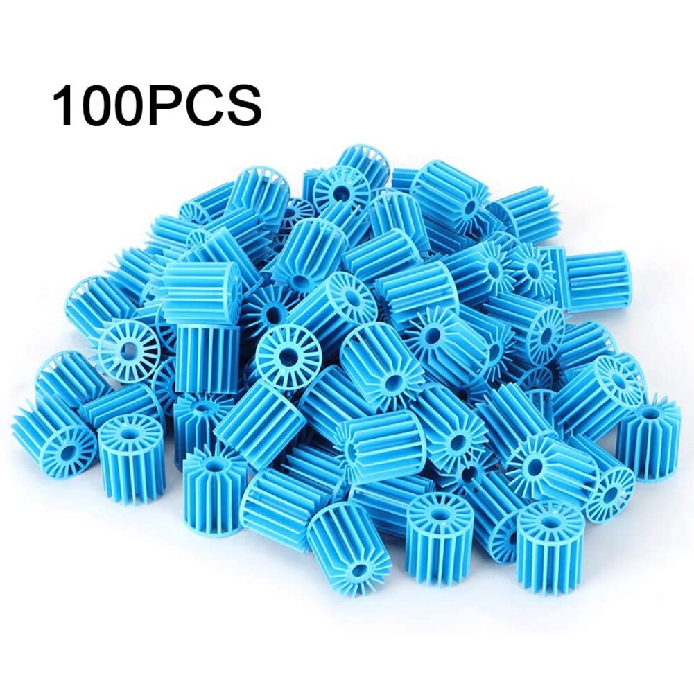 100 szt. Akwarium kule Bio filtr wydajna filtracja biologiczna robić mokrych suchych stawów rybnych Koi niebieski Dropshipping