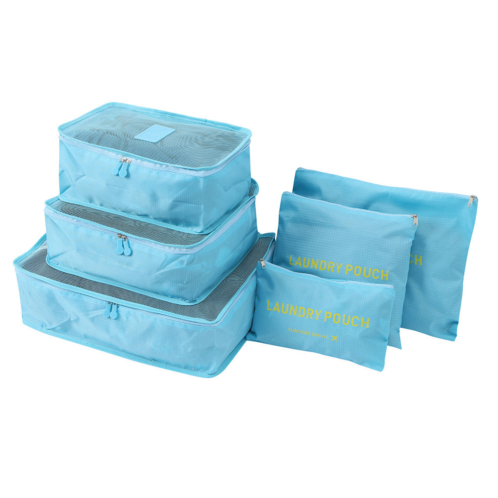 6pcs Waterproof Travel Storage Bag Clothes Packing Cube Luggage Organizer Sets Nylon Home Storage Travel Bags