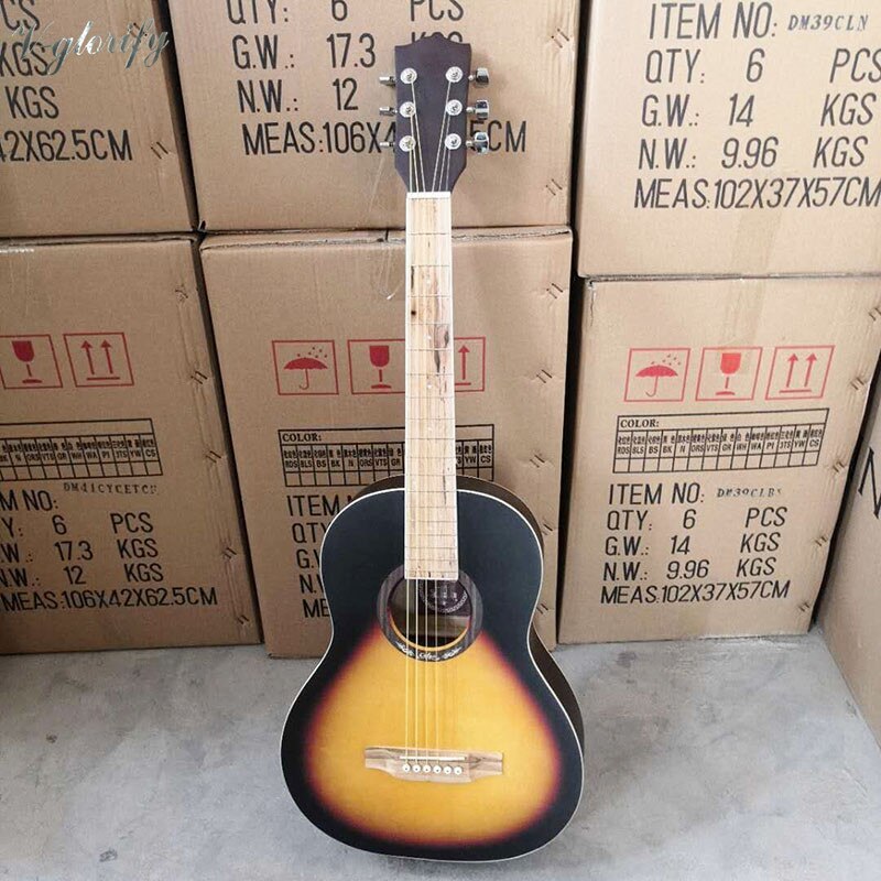 36 inch acoustic guitar 6 string sunburst guitar acoustic matte finish full size folk guitar for beginners kids: only guitar no EQ