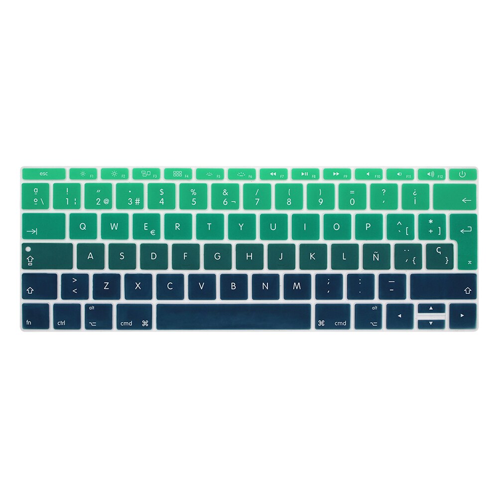 Hiszpański Laptop kolor silikonowa klawiatura pokrywa dla macbook pro13 A1708 A1988 12 &quot;retina A1534 A1931 folia ochronna klawiatura przypadku