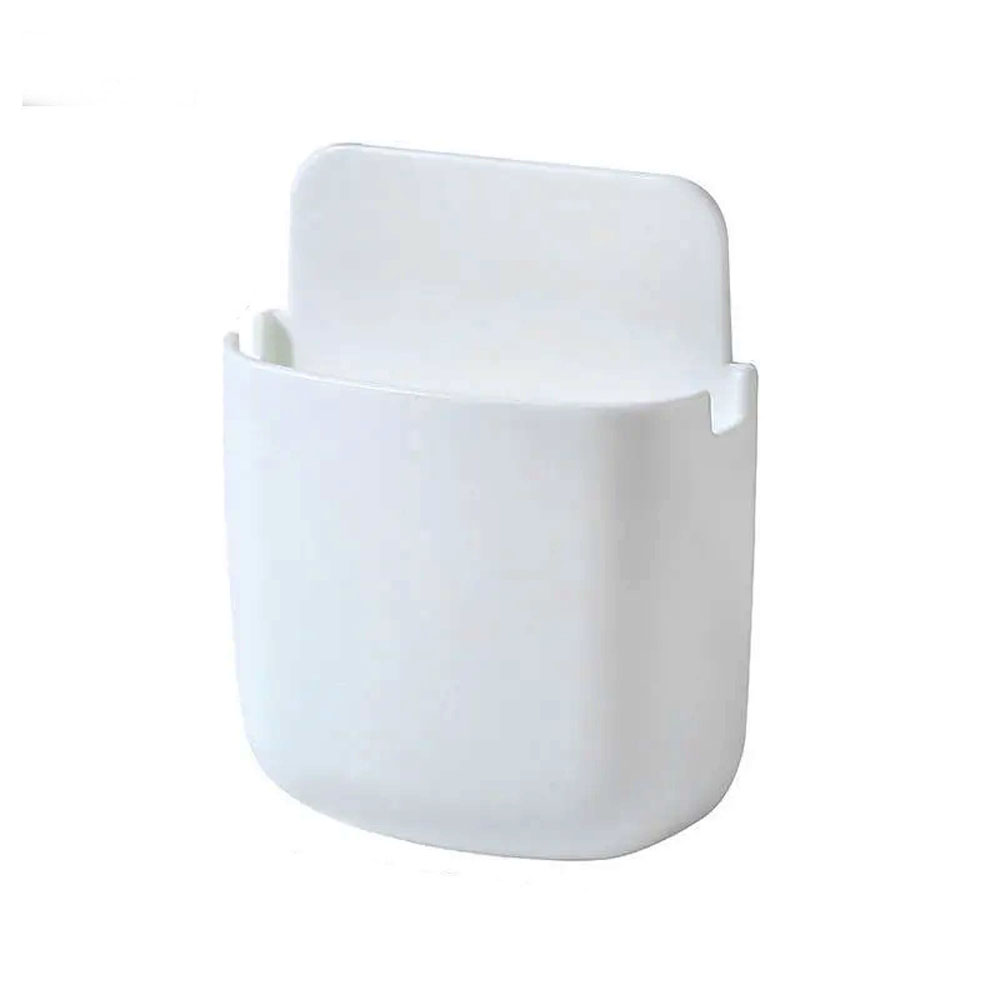 Storage Box Cosmetic Remote Control Holder Bathroom Rack Wall Shelf Adhesive Storage Case Home Organizer Wall Mounted Supplies: MULTI